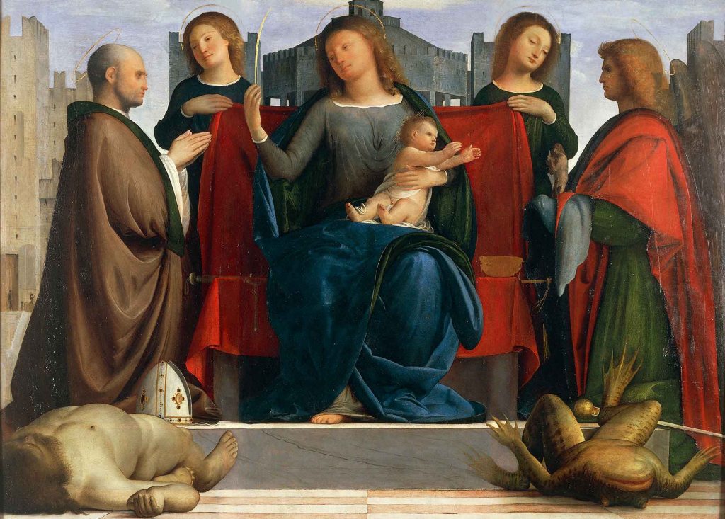Madonna in trono con sant’Ambrogio e san Michele