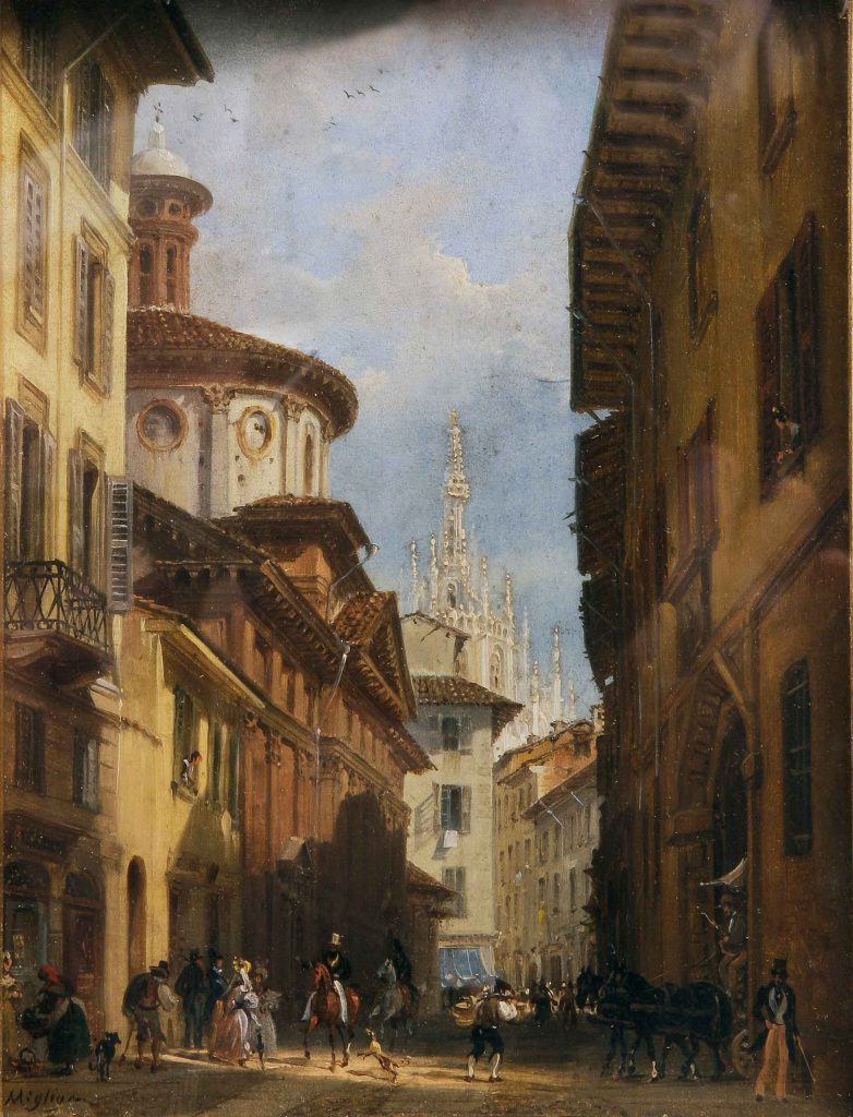 Abside di San Satiro e veduta del Duomo