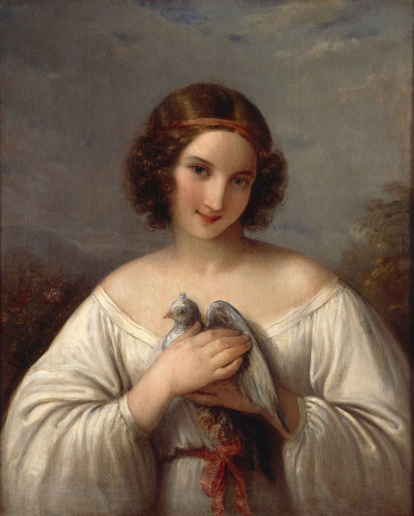 Portrait of a Young Girl with a Dove