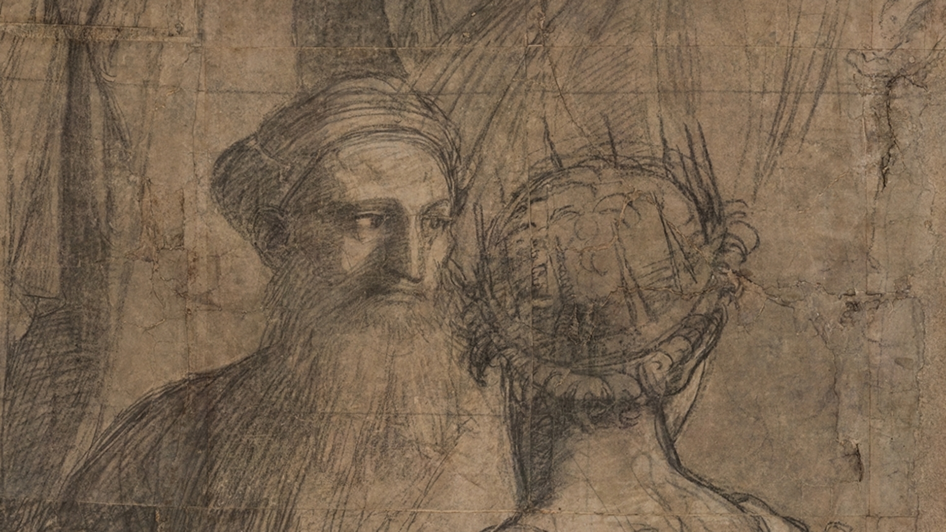 <p>Zoroaster and Ptolemy, detail from Raphael’s <em> Cartoon for the School of Athens </em></p>
